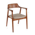 Design leather cushion solid wood chairs